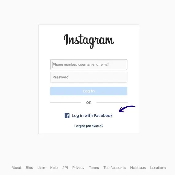 Log in to your Instagram business account